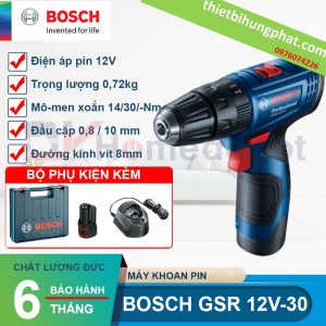 Máy khoan vít dùng pin Bosch GSR 12V-30