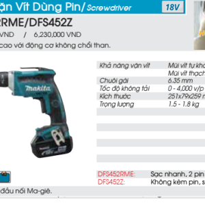 Máy vặn vít dùng pin Makita DFS452Z (không kèm pin sạc)