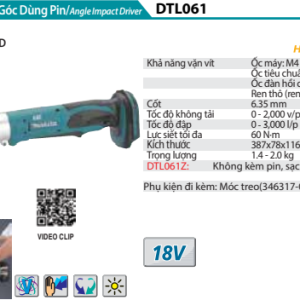 Máy vặn vít góc dùng pin Makita DTL061Z (không kèm pin sạc)