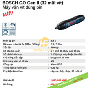 Máy vặn vít Bosch Go Gen 2 ( 32 mũi vít)