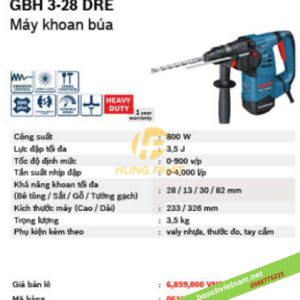 Máy khoan bê tông Bosch GBH 3-28 DRE