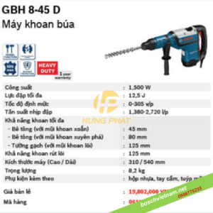 Máy khoan bê tông Bosch GBH8-45DV