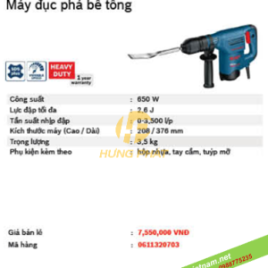 Máy đục bê tông Bosch GSH 3E