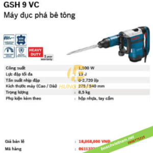 Máy đục bê tông Bosch GSH 9VC