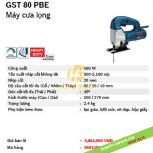 Máy cưa lọng Bosch GST 80 PBE