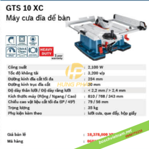 Máy cưa bàn Bosch GTS 10 XC