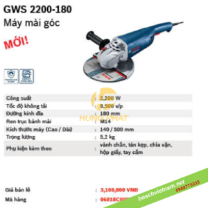 Máy mài góc Bosch GWS 2200-180