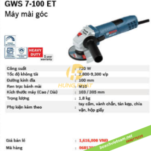 Máy mài cầm tay Bosch GWS 7-100ET