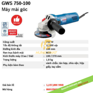 Máy mài cầm tay Bosch GWS 750-100