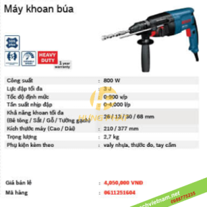 Máy khoan bê tông Bosch GBH 2-26 E